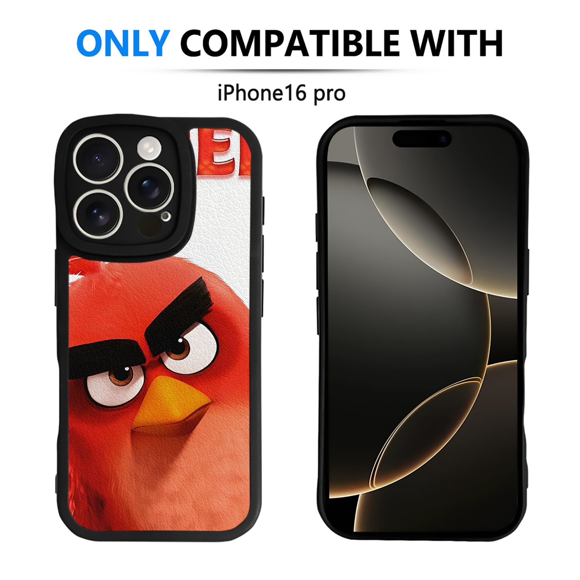 （画像用） Angry Birds アングリーバード 【iPhone 16シリーズ対応】シリコンスマホケース（レザー調） 材質：シリコン